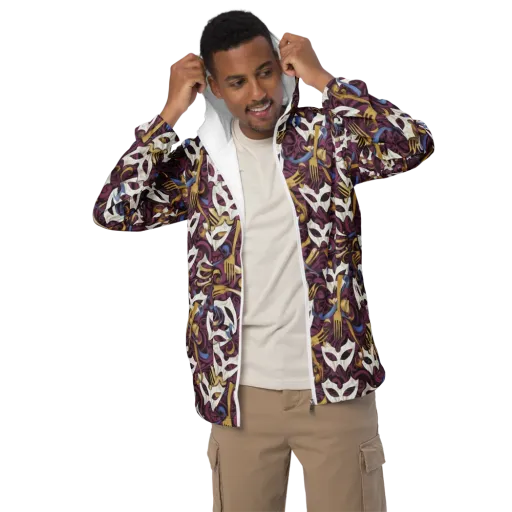 Masquerade Baroque on a Men's Windbreaker