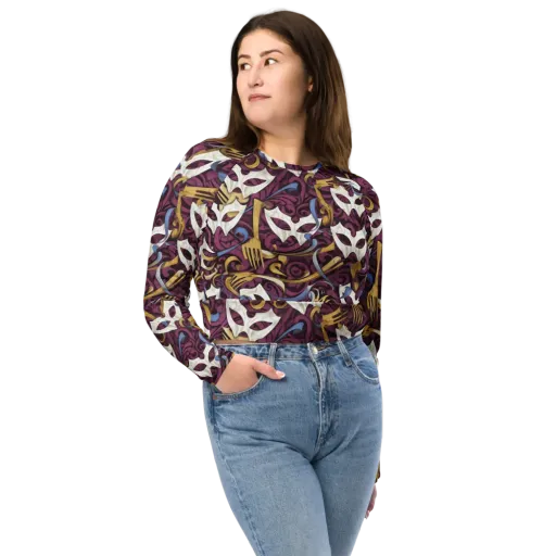 Masquerade Baroque on a Long Sleeve Crop Top
