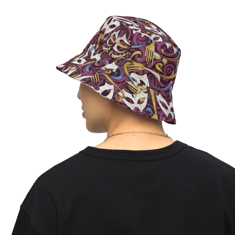 Masquerade Baroque on Reversible Bucket Hat — Back Inside