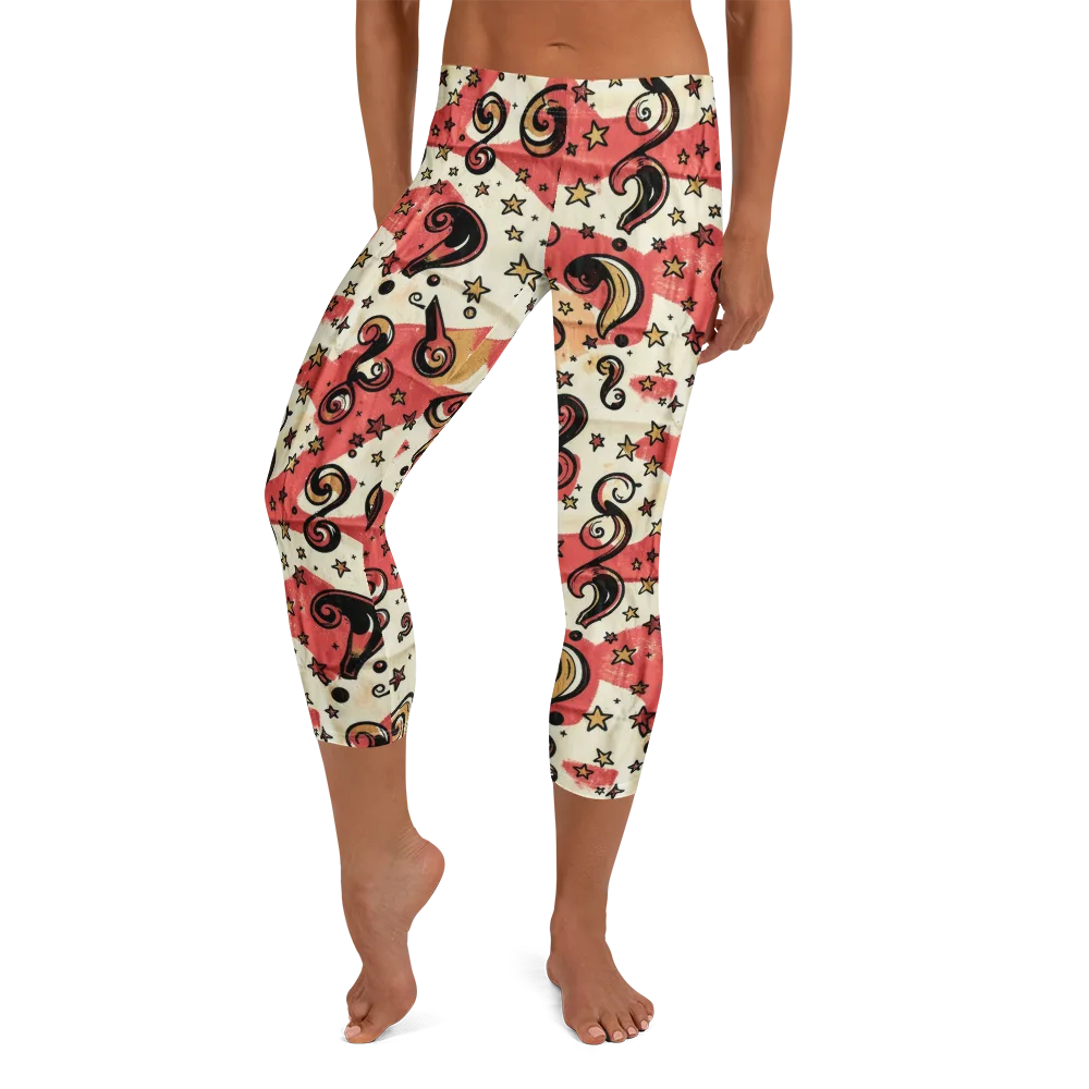 Starry Whimsy on Capri Leggings — Front