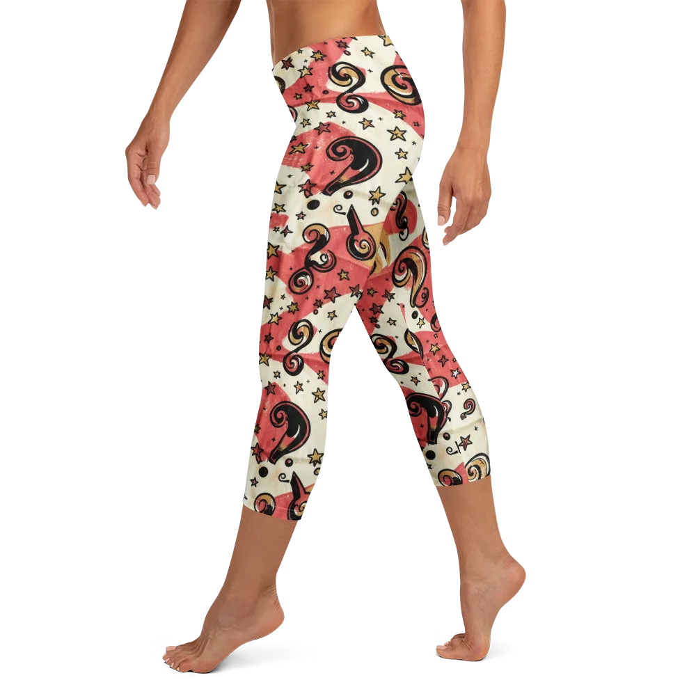 Starry Whimsy on Capri Leggings — Left