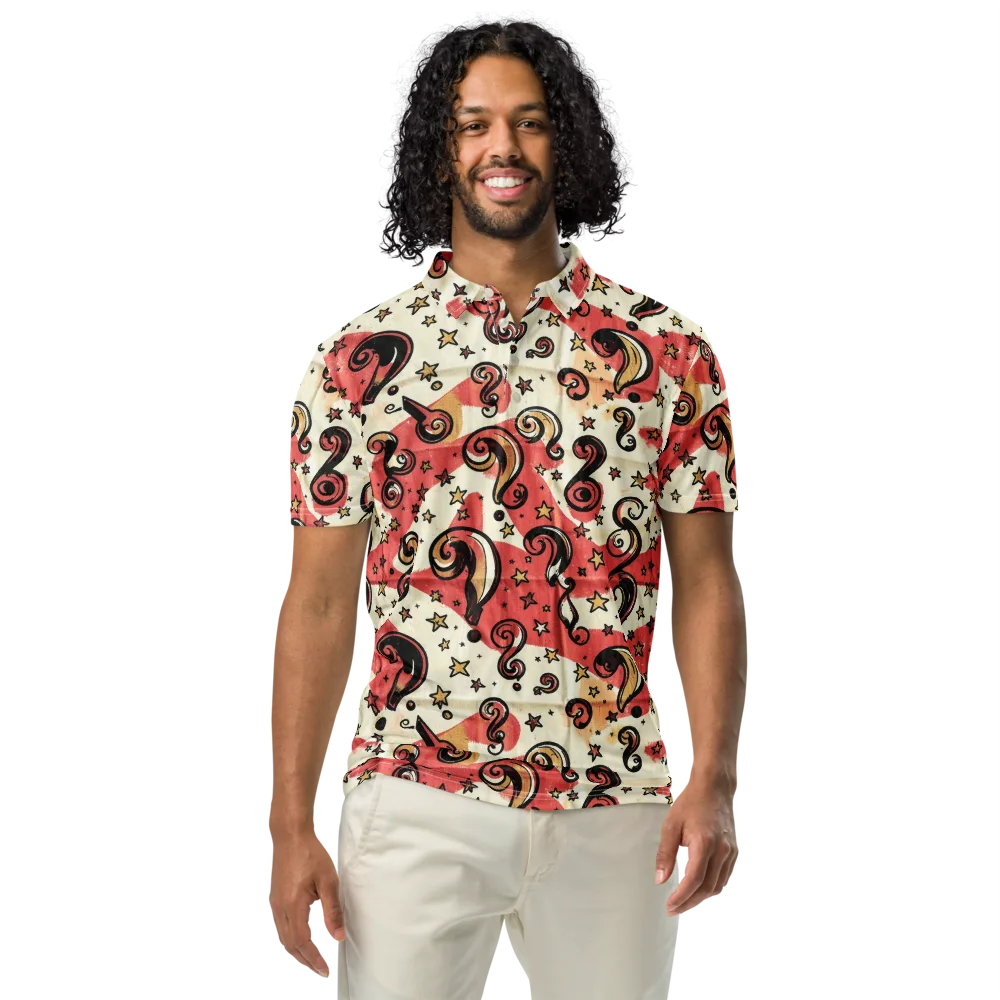Starry Whimsy on Men's Slim Fit Polo Shirt — Front