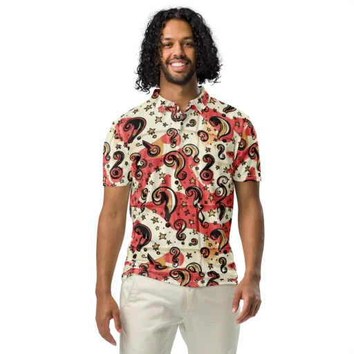 Starry Whimsy on a Men's Slim Fit Polo Shirt