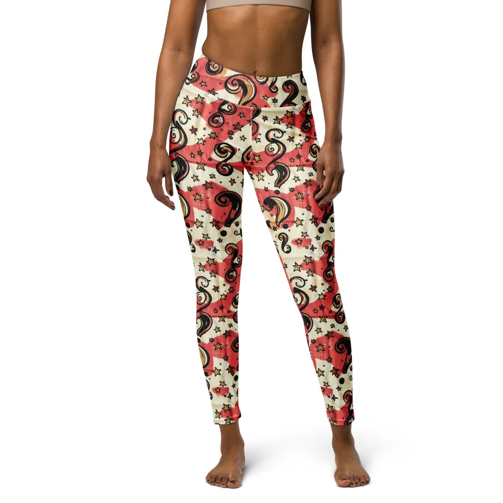 Starry Whimsy on Yoga Leggings — Front