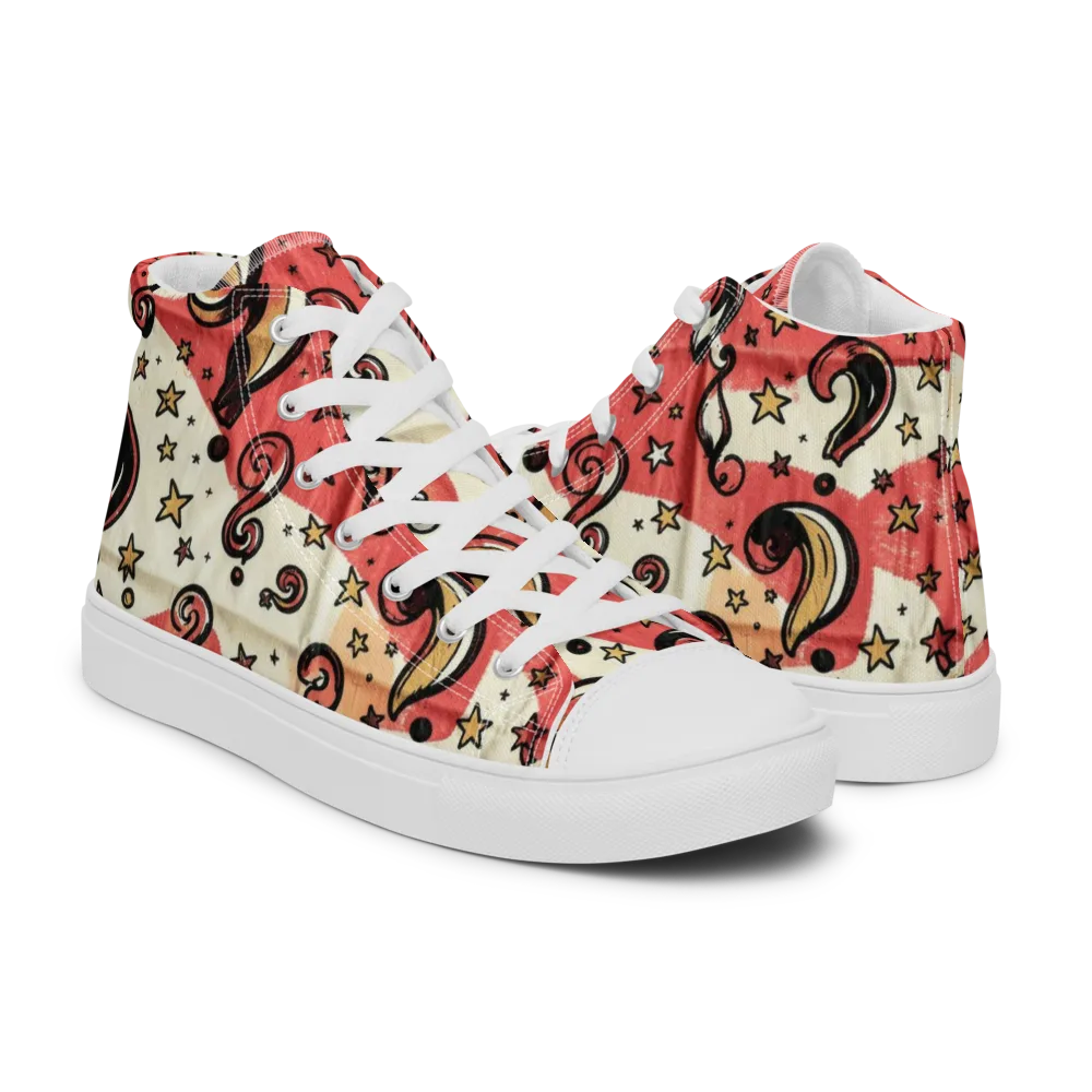 Starry Whimsy on Men's High Top Canvas Shoes — Right