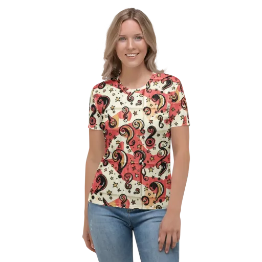 Starry Whimsy on a Women's Crew Neck T-Shirt