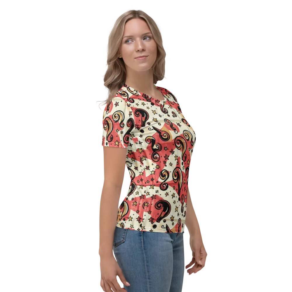 Starry Whimsy on Women's Crew Neck T-Shirt — Right