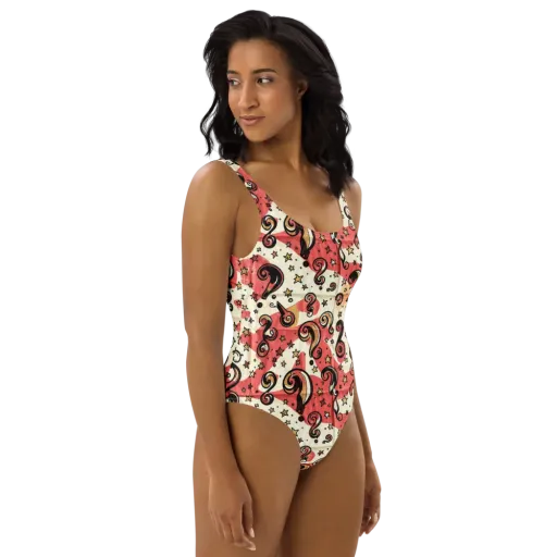 Starry Whimsy on a One-Piece Swimsuit