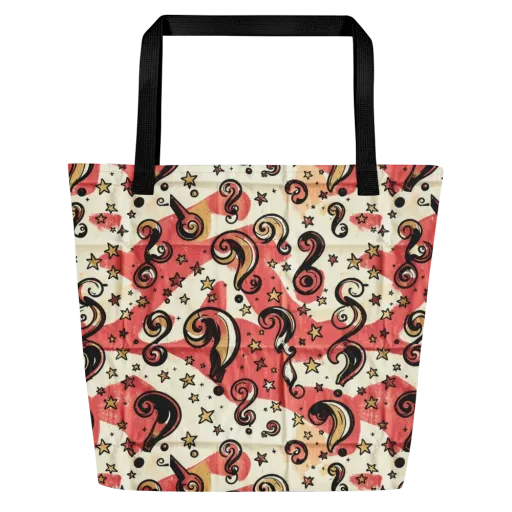 Starry Whimsy on a Large Tote Bag W/ Pocket