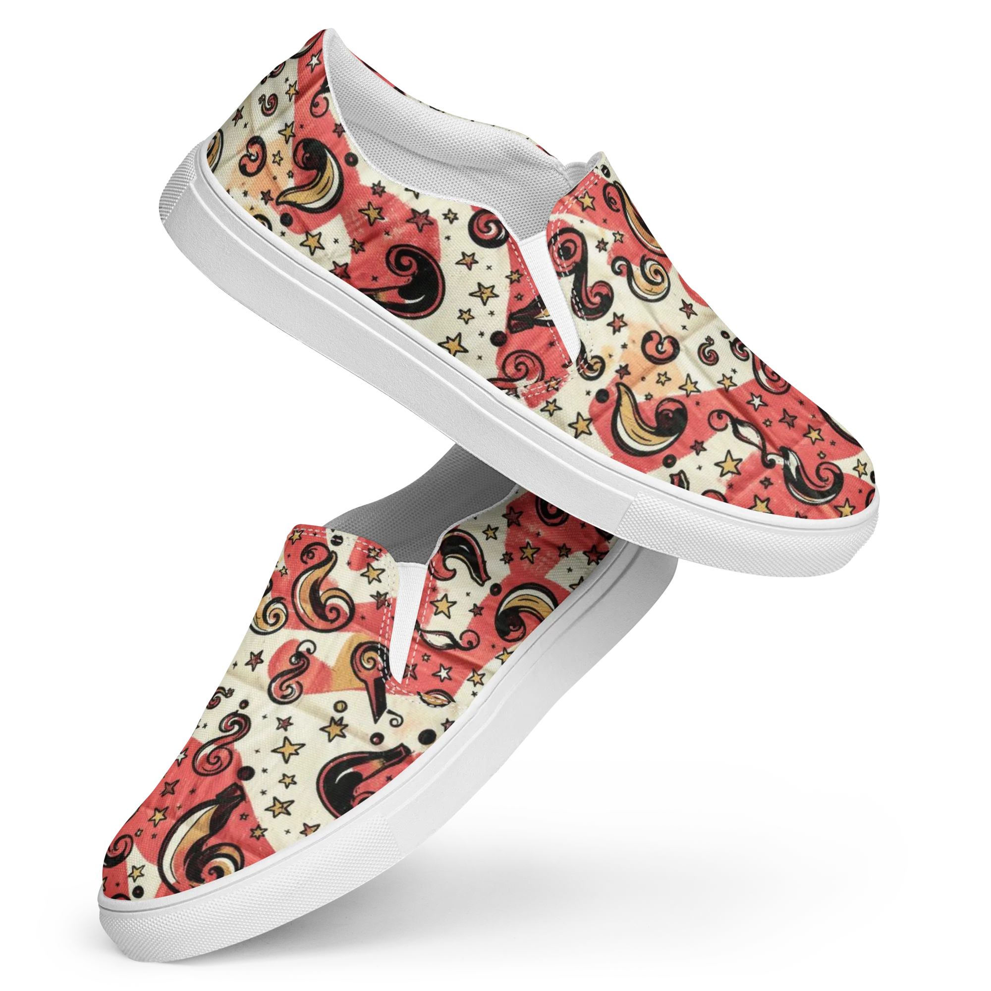 Starry Whimsy on Women's Slip-On Canvas Shoes — Front