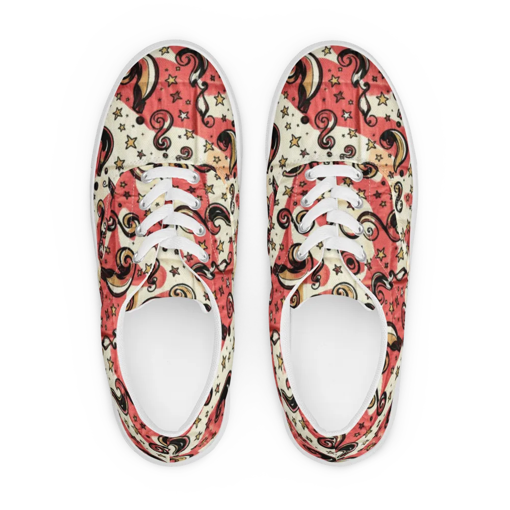 Starry Whimsy on Men's Lace-Up Canvas Shoes — Front