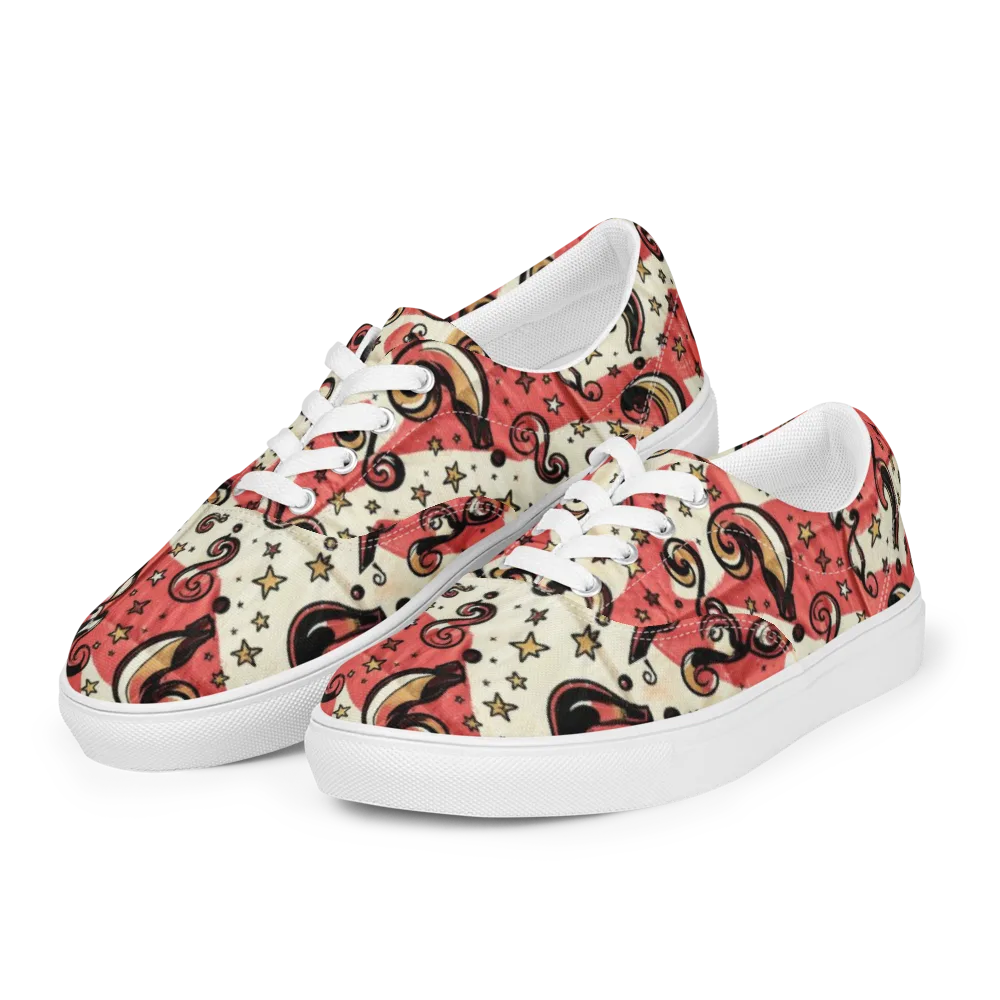 Starry Whimsy on Men's Lace-Up Canvas Shoes — Left Front