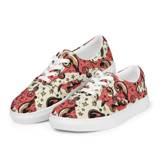 Starry Whimsy on a Men's Lace-Up Canvas Shoes