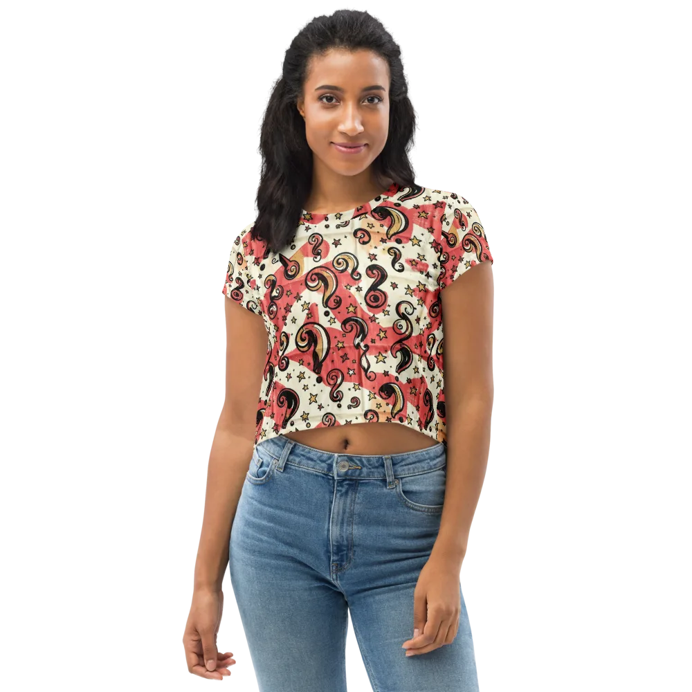 Starry Whimsy on Crop Tee — Front