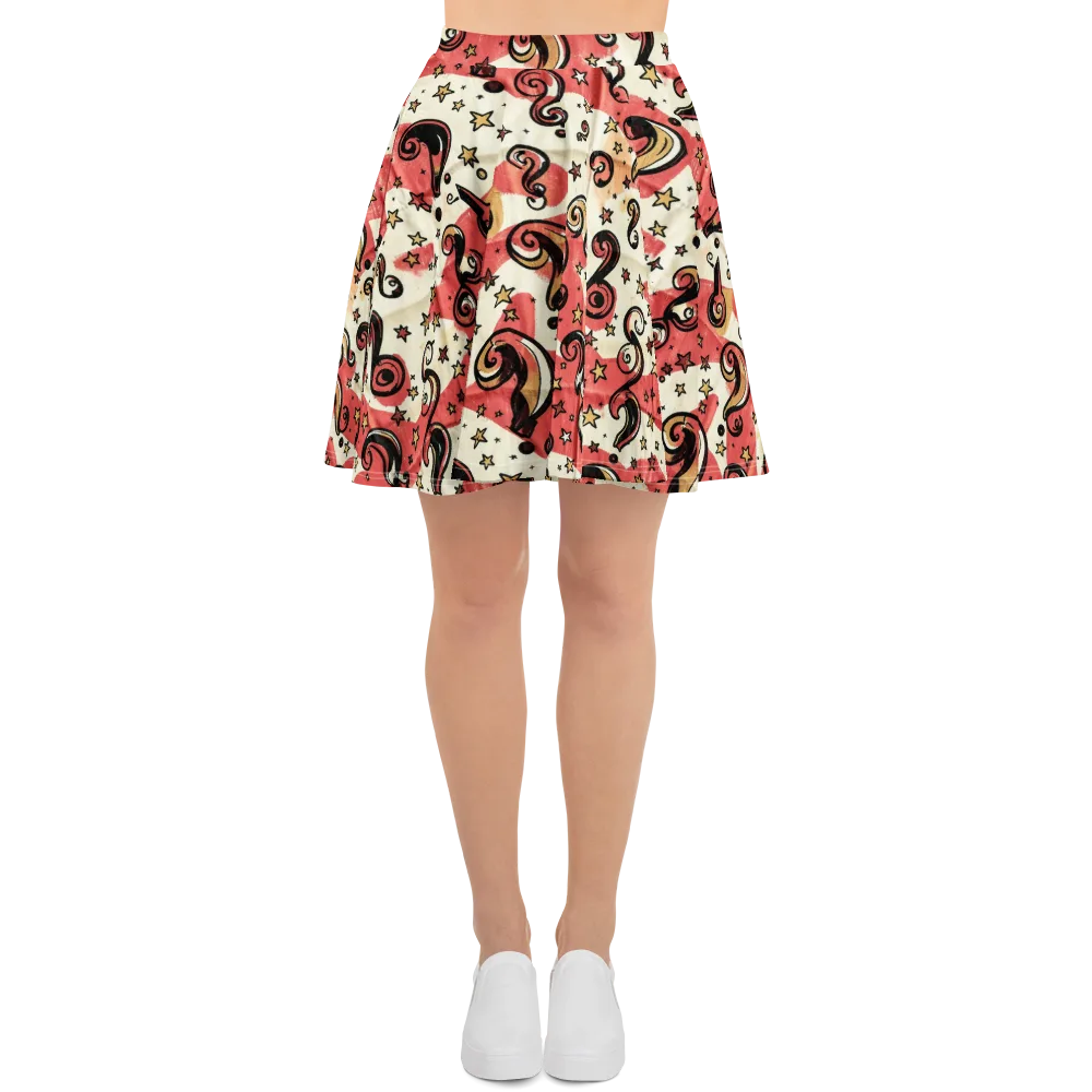 Starry Whimsy on Skater Skirt — Front