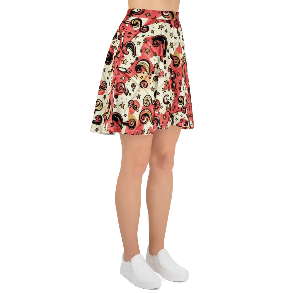 Starry Whimsy on Skater Skirt — Right
