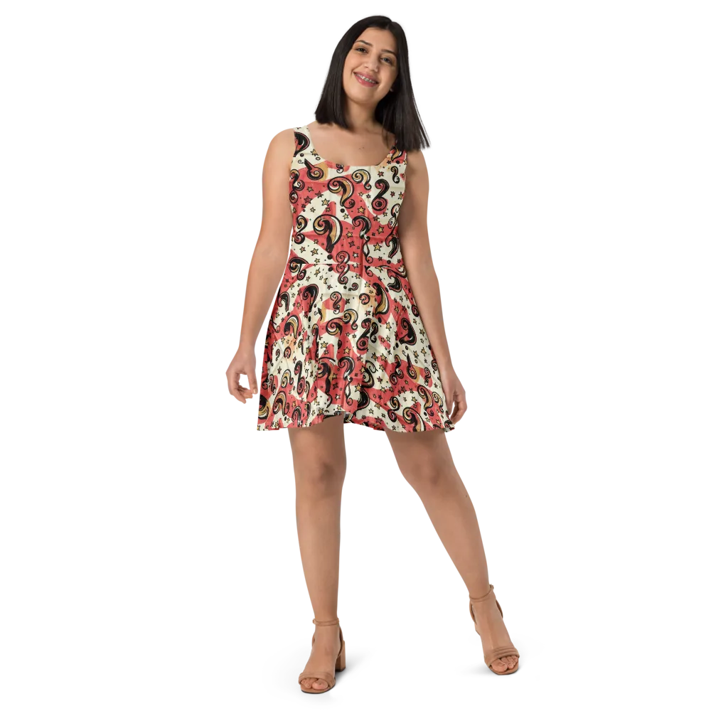 Starry Whimsy on Skater Dress — Front
