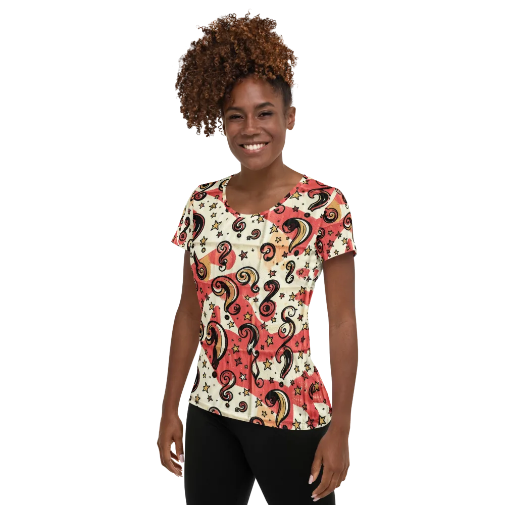 Starry Whimsy on Women's Athletic T-Shirt — Left