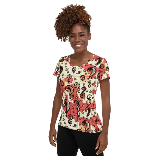 Starry Whimsy on a Women's Athletic T-Shirt