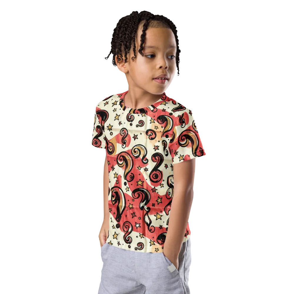 Starry Whimsy on Kids Crew Neck T-Shirt — Left Front
