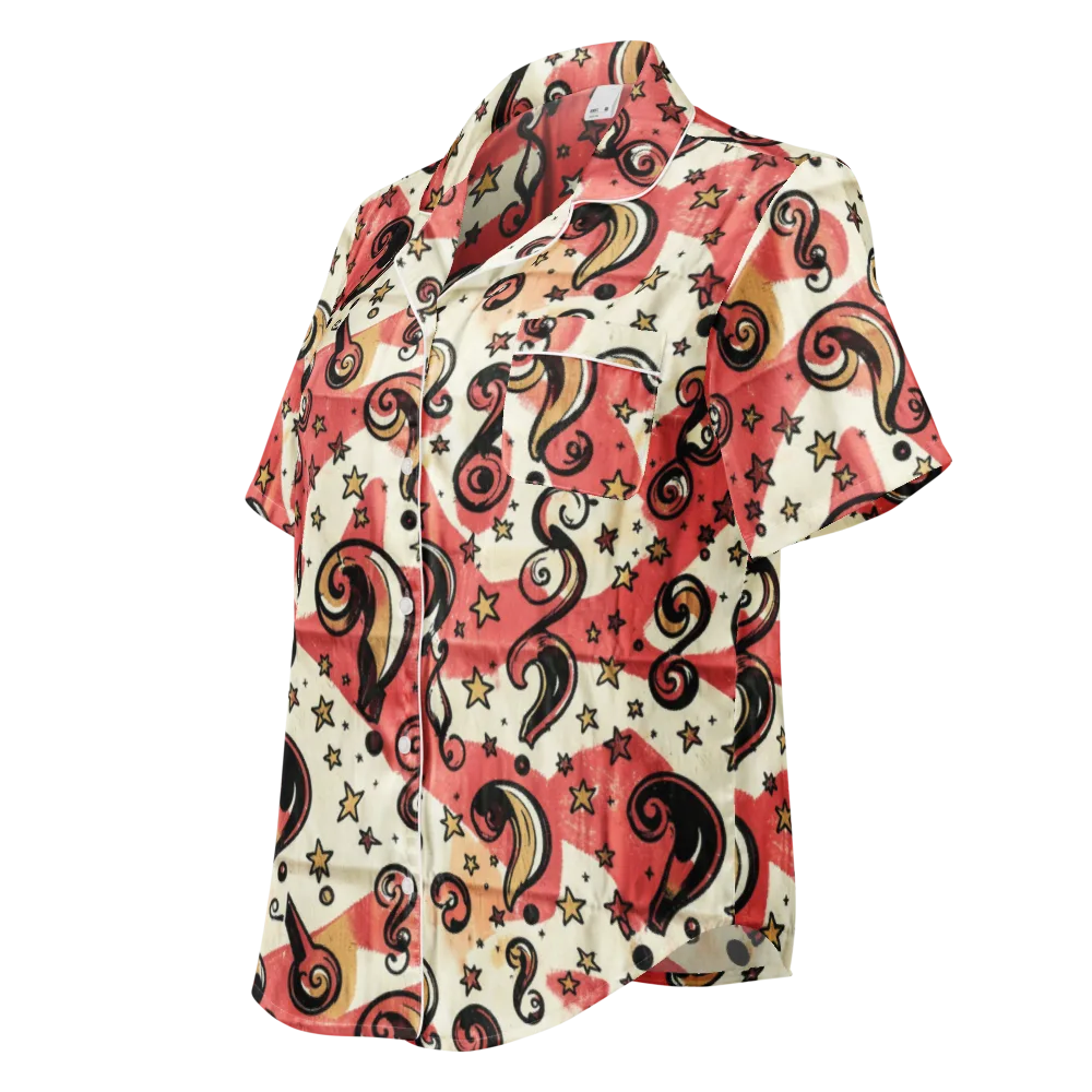 Starry Whimsy on Women's Short Sleeve Pajama Top — Left Front