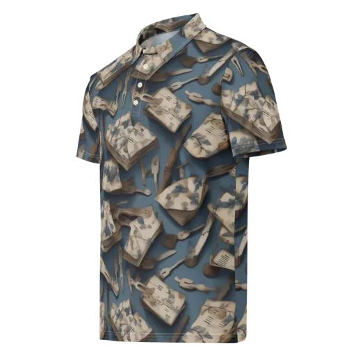 Blueberry Notation on a Men's Slim Fit Polo Shirt