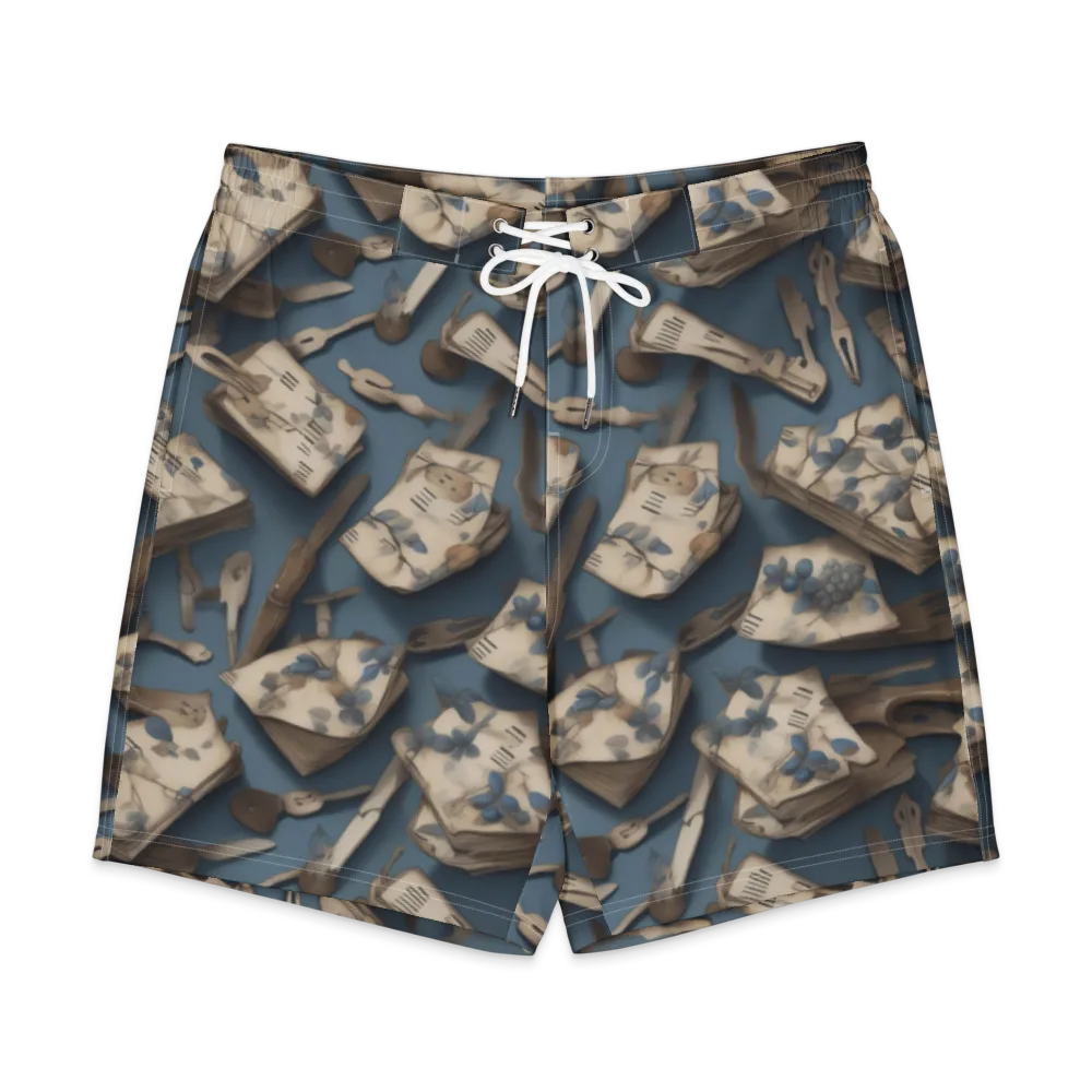 Blueberry Notation on Men's Board Shorts — Front