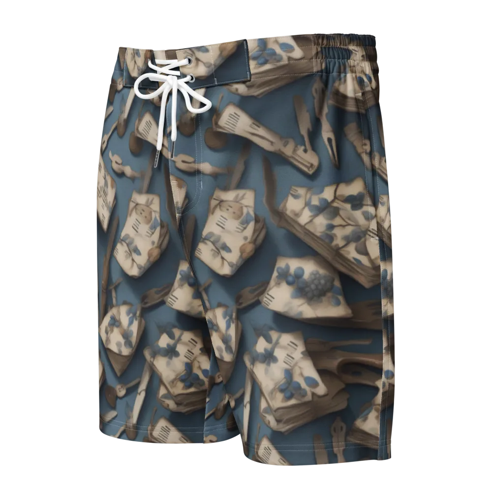 Blueberry Notation on Men's Board Shorts — Front