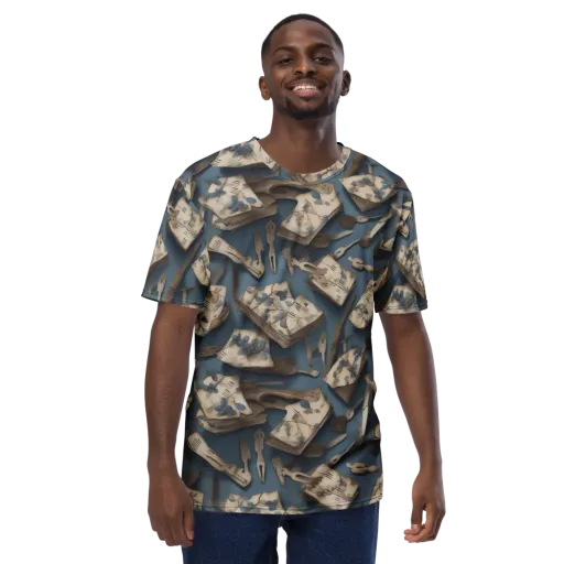 Blueberry Notation on a Men's Crew Neck T-Shirt