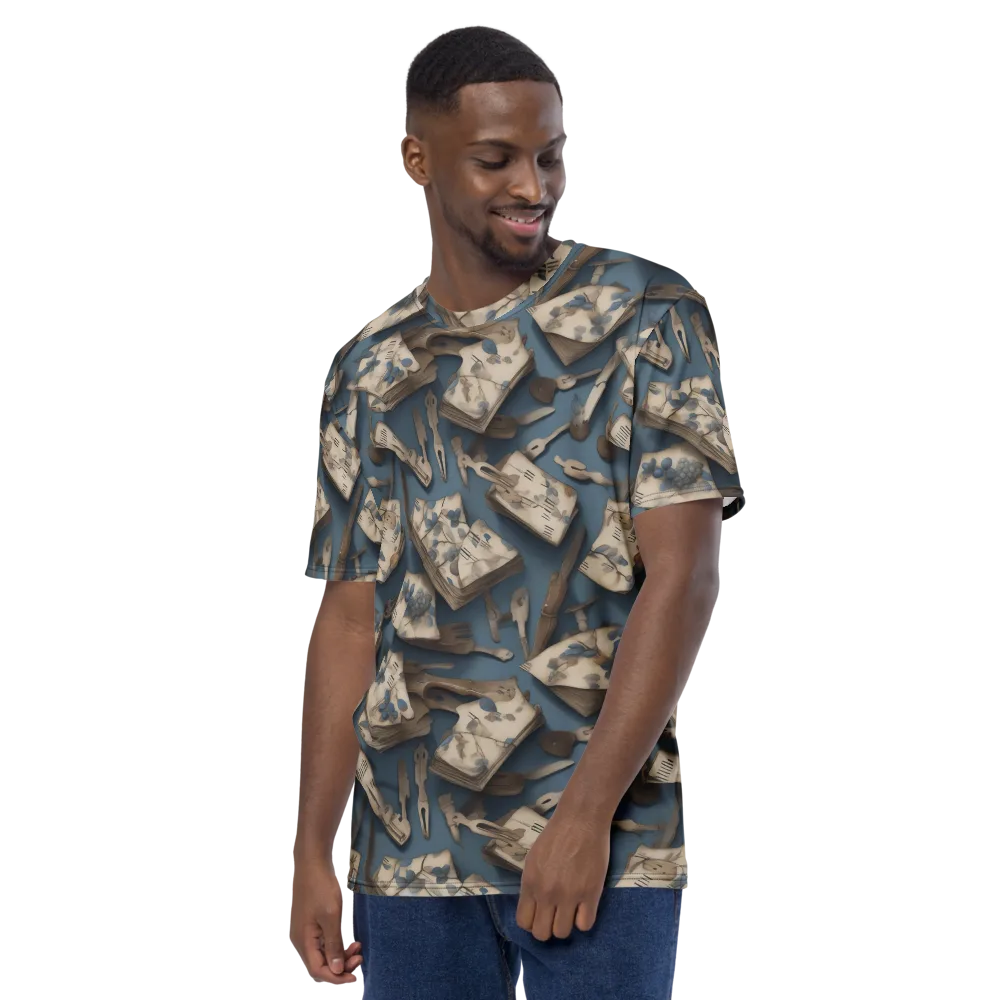 Blueberry Notation on Men's Crew Neck T-Shirt — Left