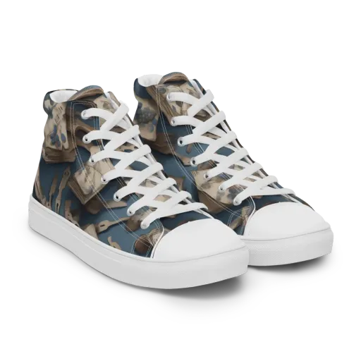 Blueberry Notation on a Men's High Top Canvas Shoes