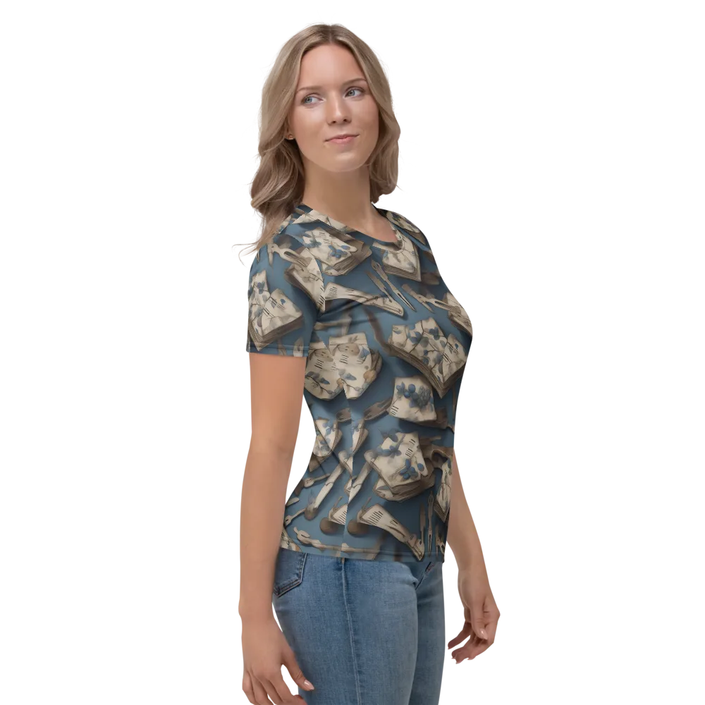 Blueberry Notation on Women's Crew Neck T-Shirt — Right