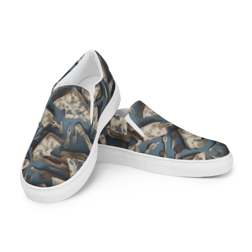 Blueberry Notation on a Men's Slip-On Canvas Shoes
