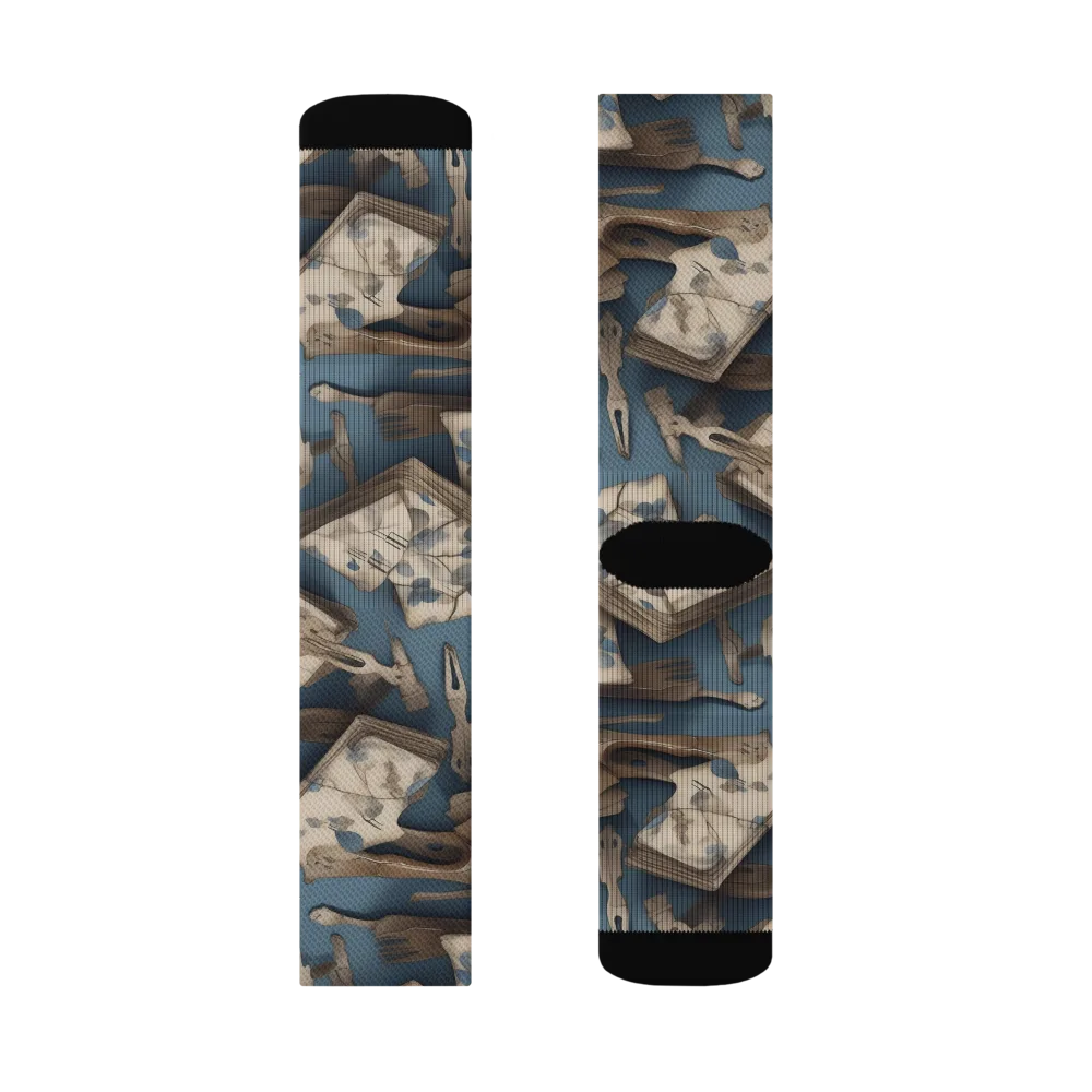 Blueberry Notation on Socks — Left Sock