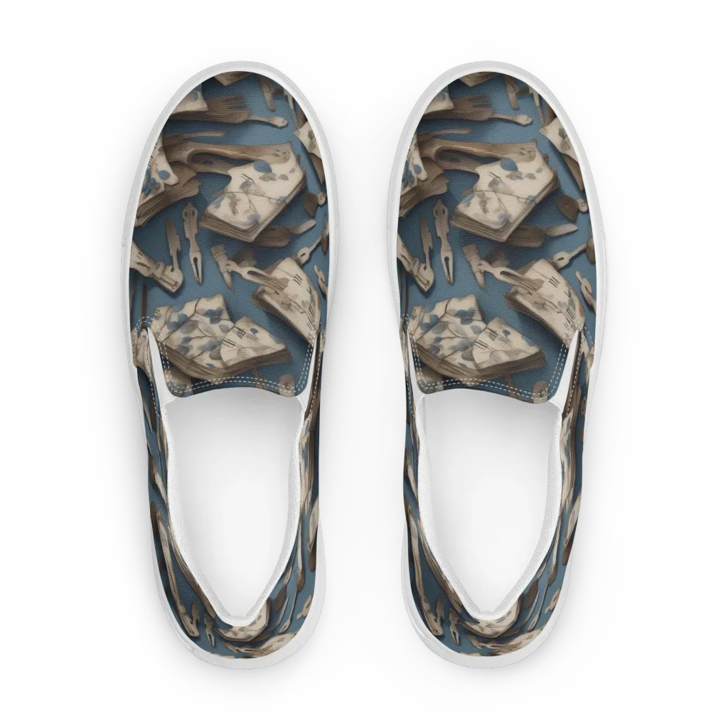 Blueberry Notation on Women's Slip-On Canvas Shoes — Front