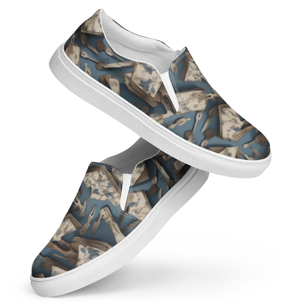 Blueberry Notation on Women's Slip-On Canvas Shoes — Front