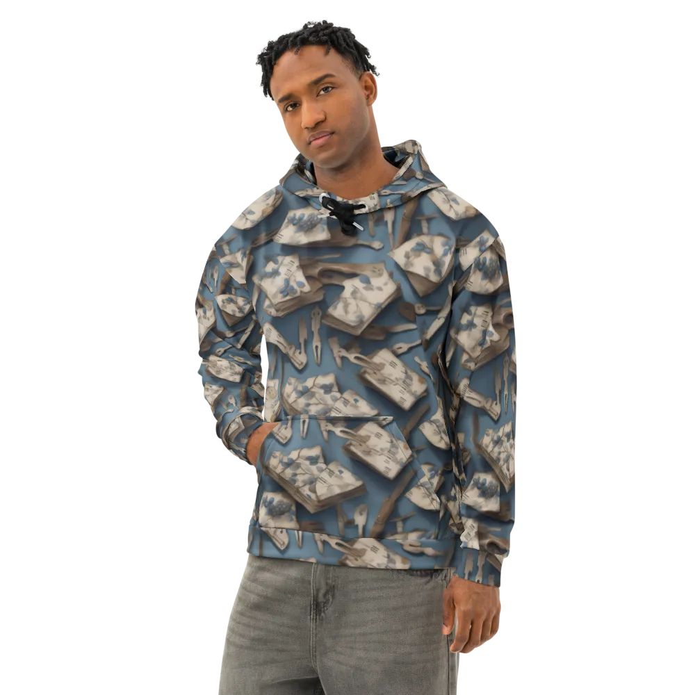 Blueberry Notation on Cotton Hoodie — Left Front