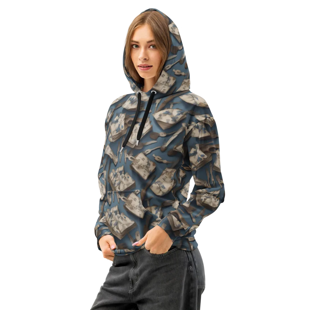 Blueberry Notation on Cotton Hoodie — Left Front