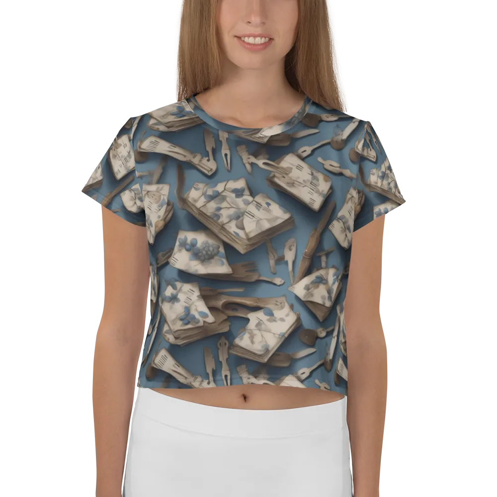 Blueberry Notation on Crop Tee — Front