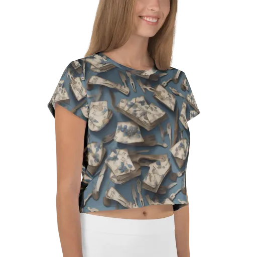 Blueberry Notation on a Crop Tee