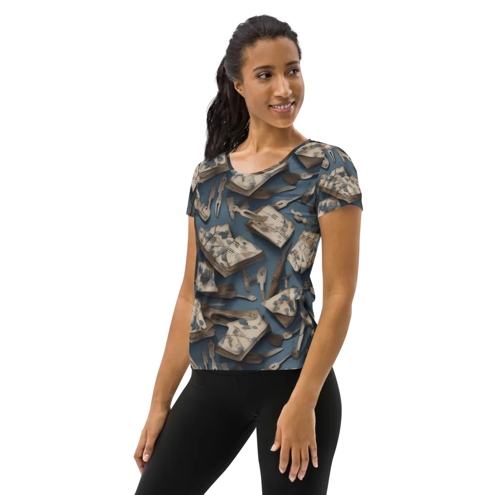 Blueberry Notation on Women's Athletic T-Shirt — Left