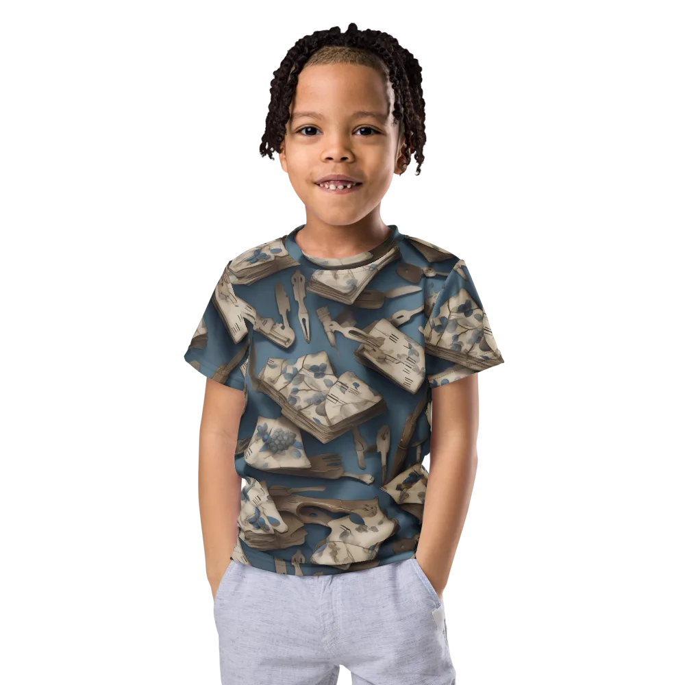 Blueberry Notation on Kids Crew Neck T-Shirt — Front