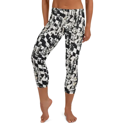 Checkmate Noir on a Capri Leggings