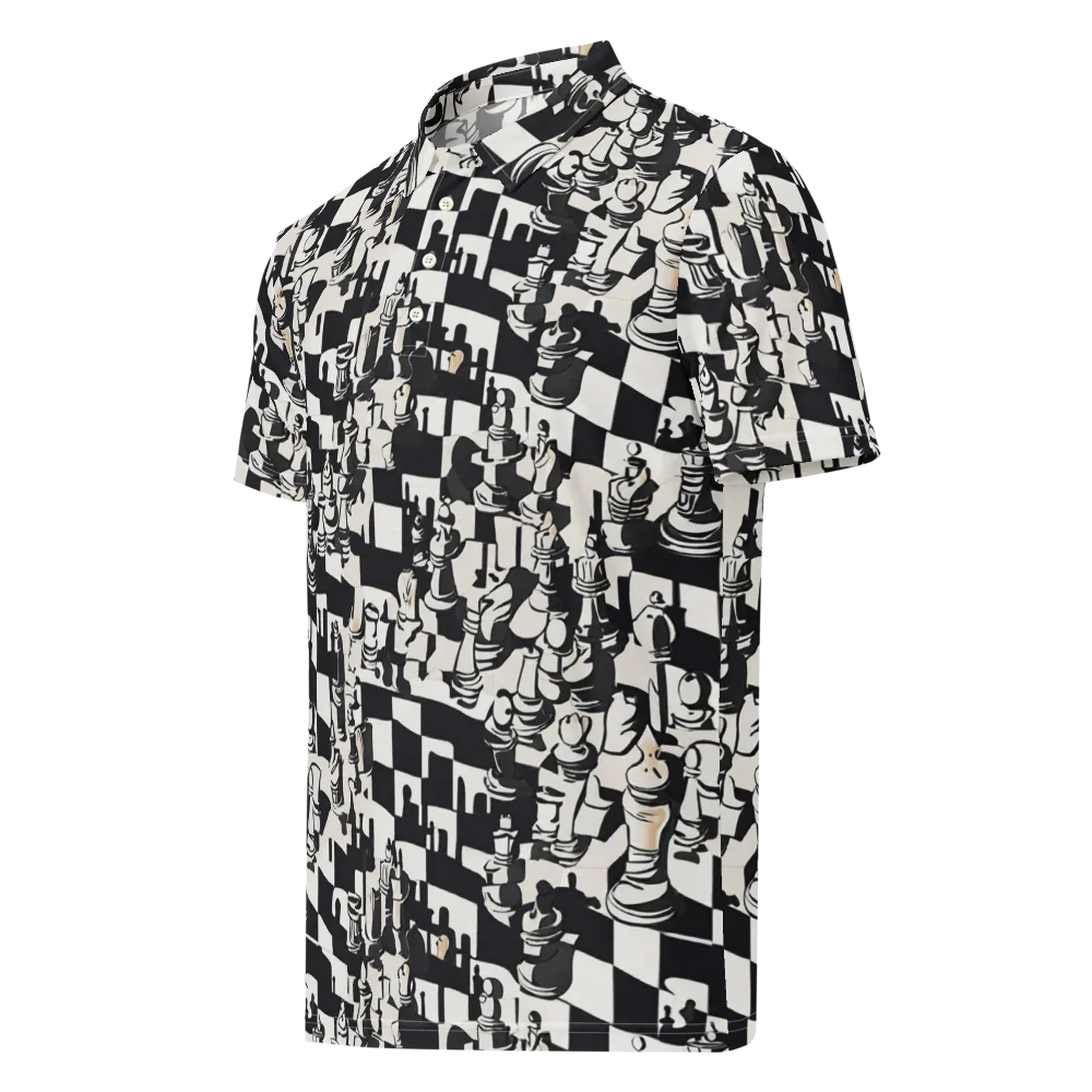 Checkmate Noir on Men's Slim Fit Polo Shirt — Left Front