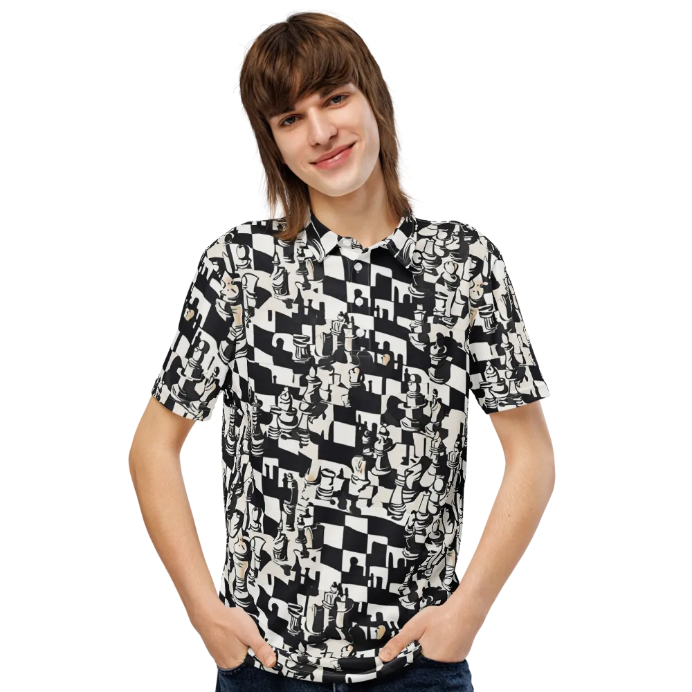 Checkmate Noir on Men's Slim Fit Polo Shirt — Front