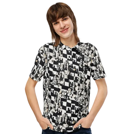 Checkmate Noir on a Men's Slim Fit Polo Shirt