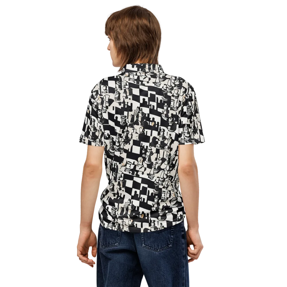 Checkmate Noir on Men's Slim Fit Polo Shirt — Back
