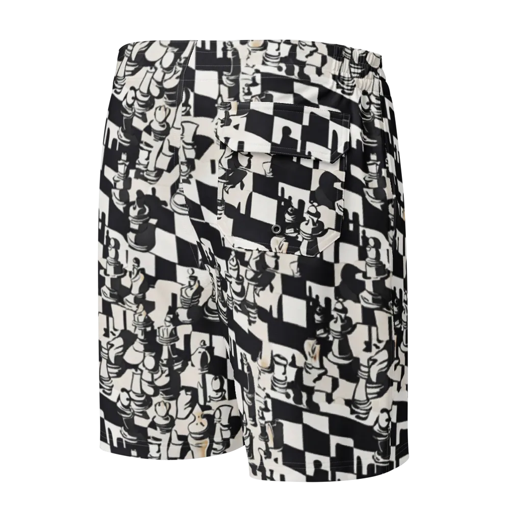 Checkmate Noir on Men's Board Shorts — Back