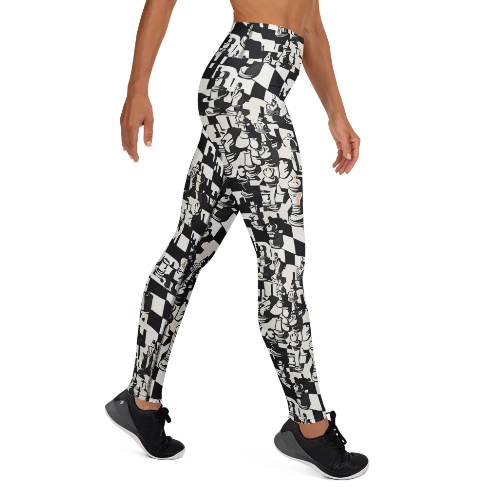 Checkmate Noir on Yoga Leggings — Right