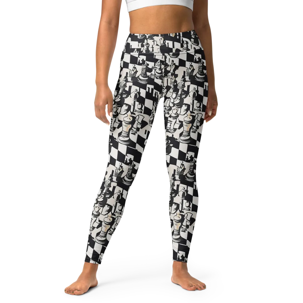Checkmate Noir on Yoga Leggings — Front